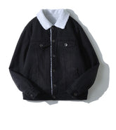 Lamb Wool Lapel Loose Me's Casual Warm Jacket